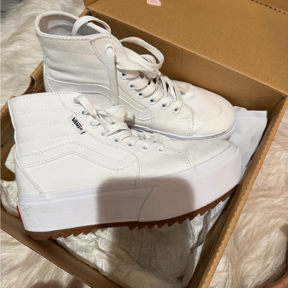 Vans Filmore Hi Tapere White Canvas Sneakers - Picture 2 of 5